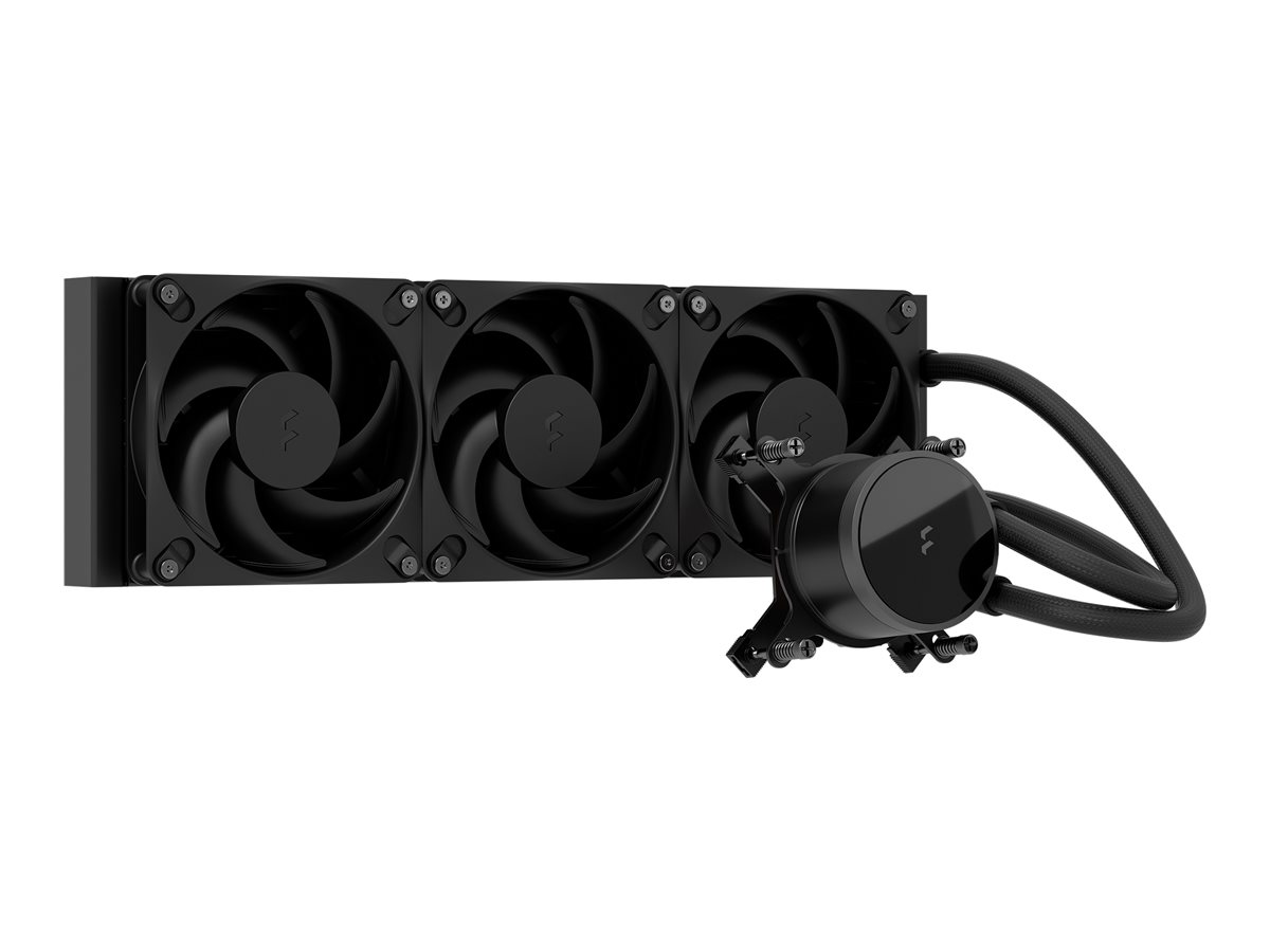 Fractal Design Radius 360 - Prozessor-Flüssigkeitskühlsystem - Kühlergröße: 360 mm - (für: LGA115x Socket, LGA17xx Socket, LGA1200, LGA18xx Socket, AM5, AM4)Kupfer - 120 mm - Schwarz