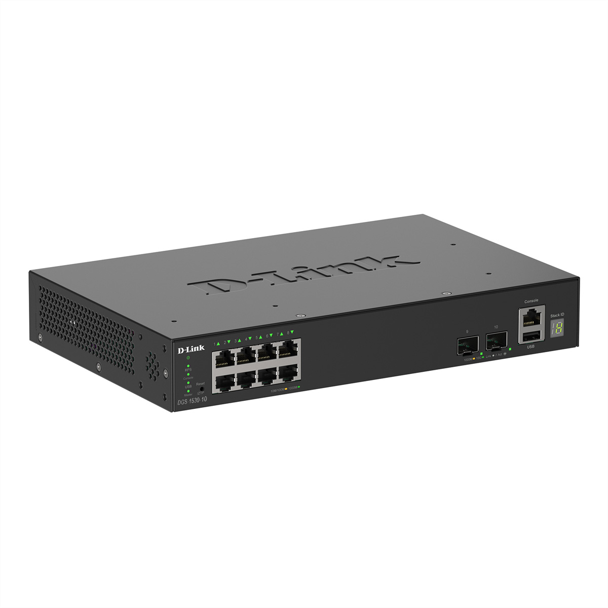 D-Link SmartPro DGS-1530-10 - Switch - Smart8 x 10/100/1000 + 2 x 10 Gigabit SFP+ - Desktop - an Rack montierbar