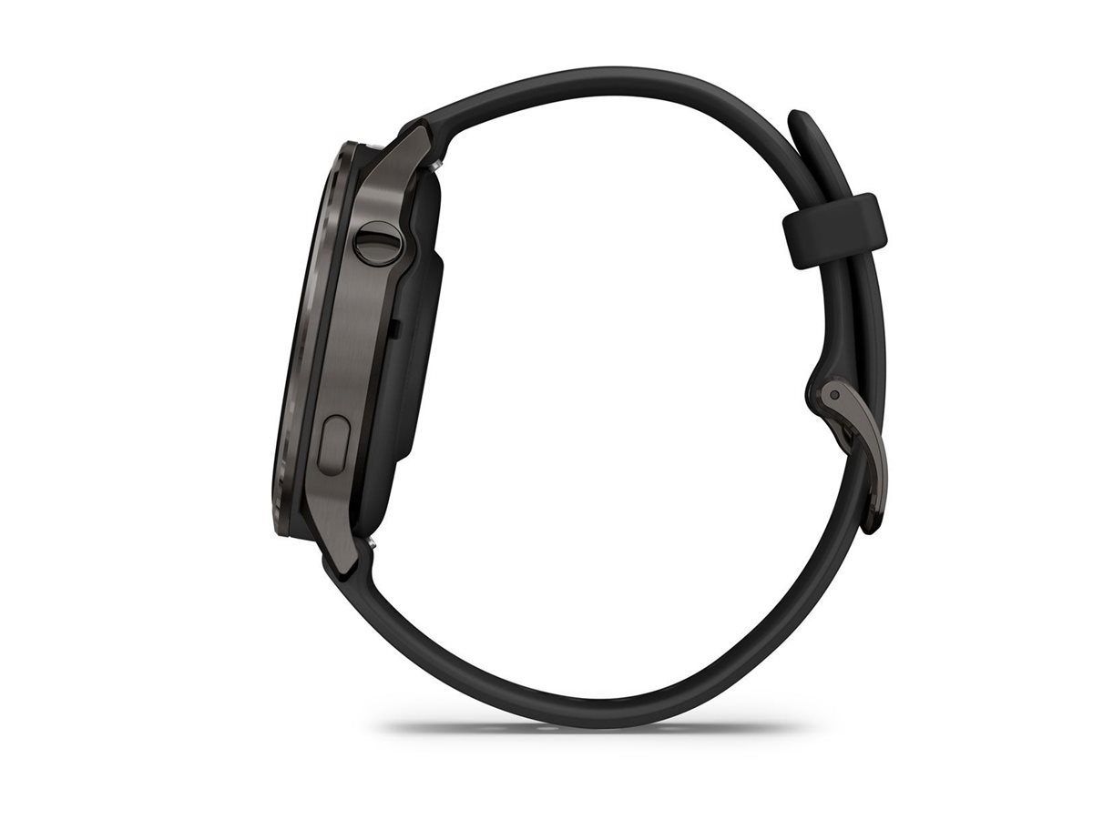 Garmin Venu 4 - 41 mm - Schiefer - intelligente Uhr mit Band - Silikon - schwarz - Handgelenkgröße: 110-175 mm - Anzeige 3.04 cm (1.2")8 GB - Bluetooth - ANT+ - Wi-Fi - 33 g