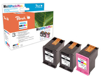 Peach 0F319640, Schwarz, Cyan, Magenta, Gelb, Tinte auf Pigmentbasis, Tinte auf Farbstoffbasis, 18 ml, 18 ml, 3 Stück(e)Spar Pack Plus Druckköpfe kompatibel zu No. 62XL - C2P05AE - C2P07AE