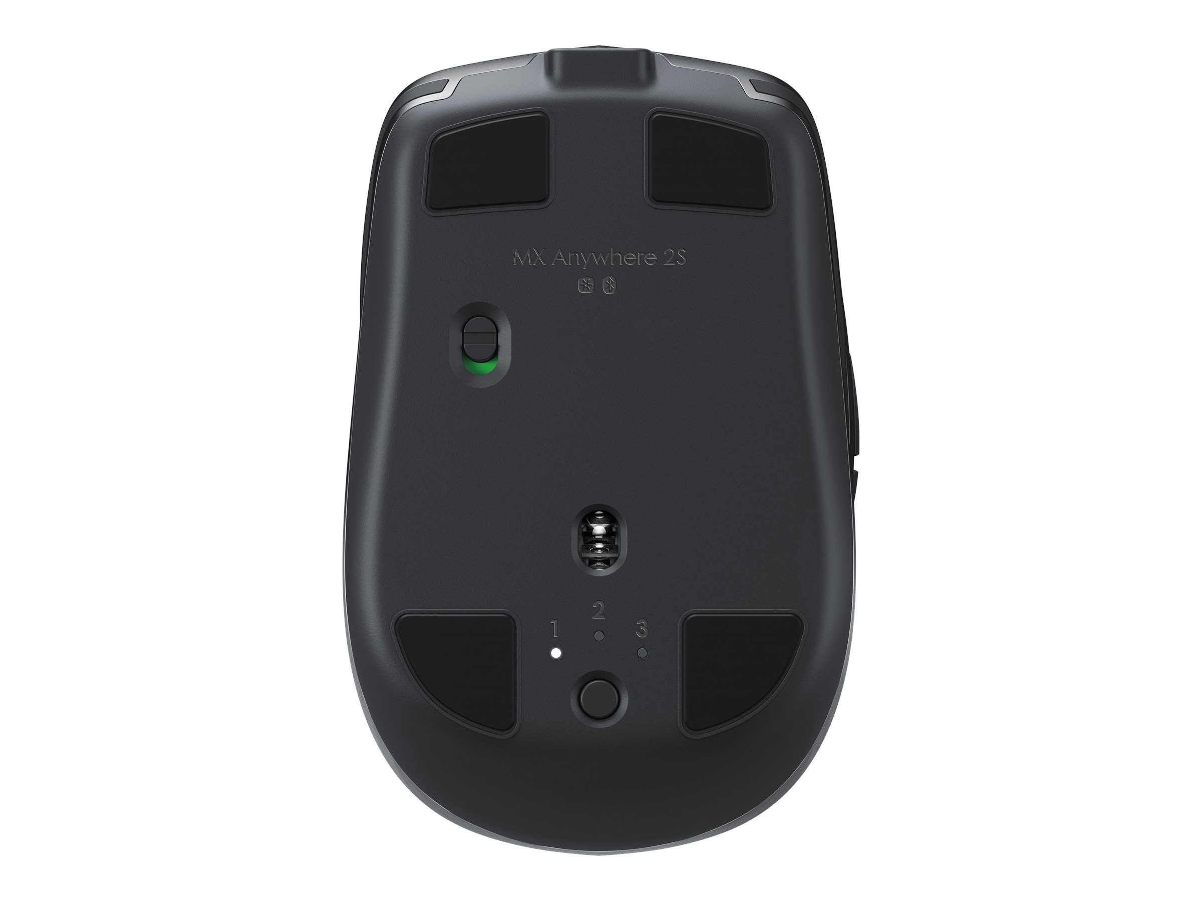 Logitech MX Anywhere 2S - Maus - Laser - 7 Tasten - kabellos - 2.4 GHz, Bluetooth - kabelloser Empfänger (USB)Graphite