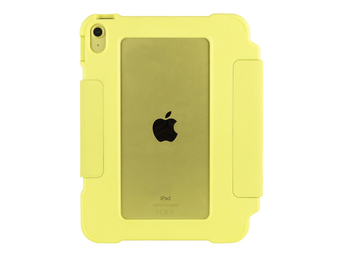 TUCANO Alunno - Flip-Hülle für Tablet - widerstandsfähig - recycelter Kunststoff, Thermoplastisches Polyurethan (TPU)transparentes Polycarbonat - Gelb - für Apple 10.9-inch iPad Wi-Fi + Cellular