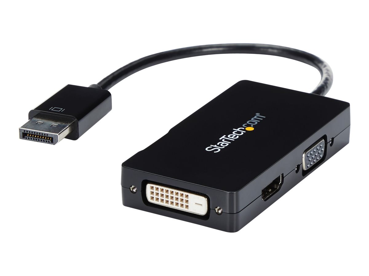 StarTech.com 3-in1 DisplayPort auf HDMI / DVI / VGA Adapter - DP zu VGA, DP zu HDMI, DP zu DVI Konverter - 1920x1200 / 1080p - Schwarz - Videoadapter - DisplayPort männlich zu HD-15 (VGA)DVI-D - HDMI