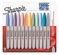 Dymo Sharpie Mystic Gems - Marker - permanent - verschiedene Farben - fein (Packung mit 12)