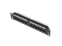 Lanberg PPU6-9012-B - Patch Panel - Rack montierbar - CAT 6 - UTP - RJ-45 X 12 - RAL 9004, Schwarz - 1U - 25.4 cm (10")32.5x215x44.5mm - 1U - Black - Metall - 12ports - 10" - Cat6 - 270g
