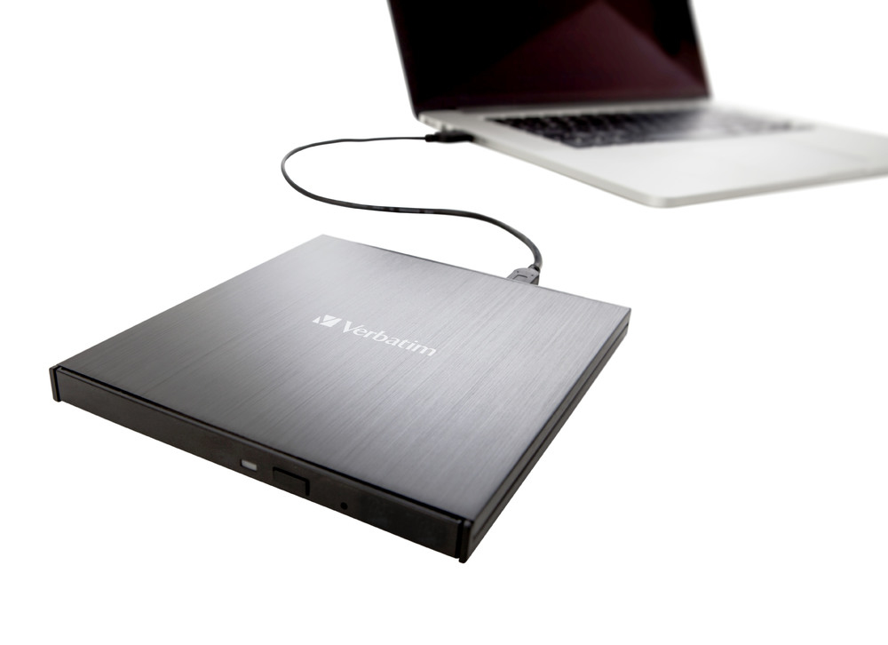 Verbatim Ultra HD 4K - Laufwerk - BDXL Writer - 6x/4x - SuperSpeed USB 3.1 Gen 1 - extern (13,3 cm Slim Line)4xLesegeschwindigkeit - 6xSchreibgeschwindigkeit - BD/BD-R/BD-R/DL/CD/DVD - 133x145x11mm -