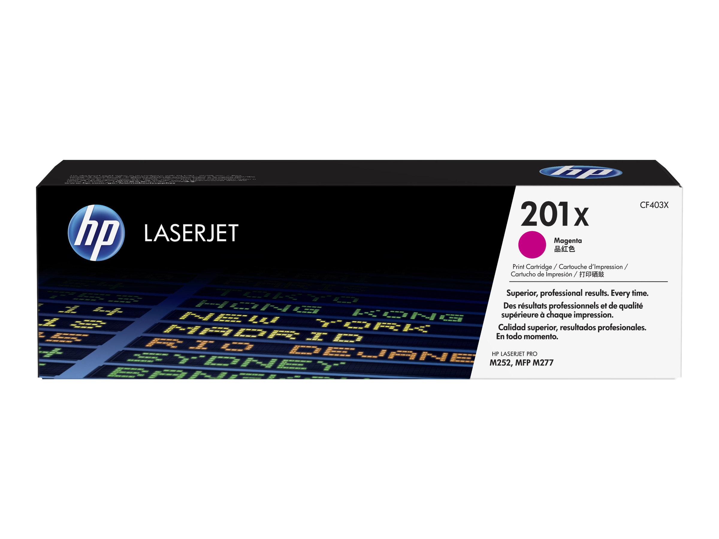 HP 201X - Hohe Ergiebigkeit - Magenta - original - LaserJet - Tonerpatrone (CF403X)für Color LaserJet Pro M252dn - M252dw - M252n - MFP M277c6 - MFP M277dw - MFP M277n