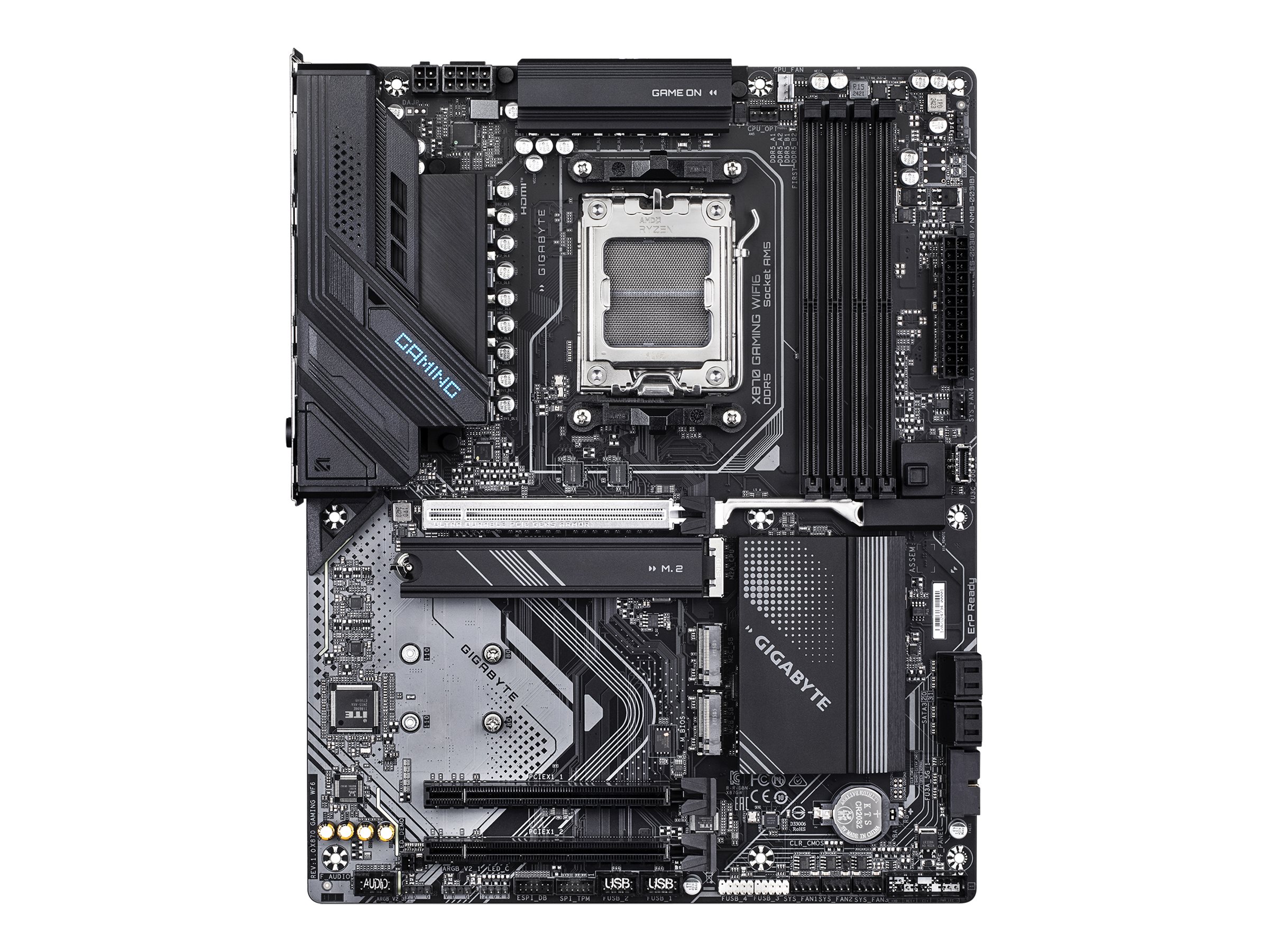 Gigabyte X870 GAMING WIFI6 - Motherboard - ATX - Socket AM5 - AMD X870 Chipsatz - USB4, USB 3.2 Gen 2, USB 3.2 Gen 1, USB-C 3.2 Gen 2x2 - 2.5 Gigabit LAN, Wi-Fi 6, Bluetooth - Onboard-Grafik (CPU erfo