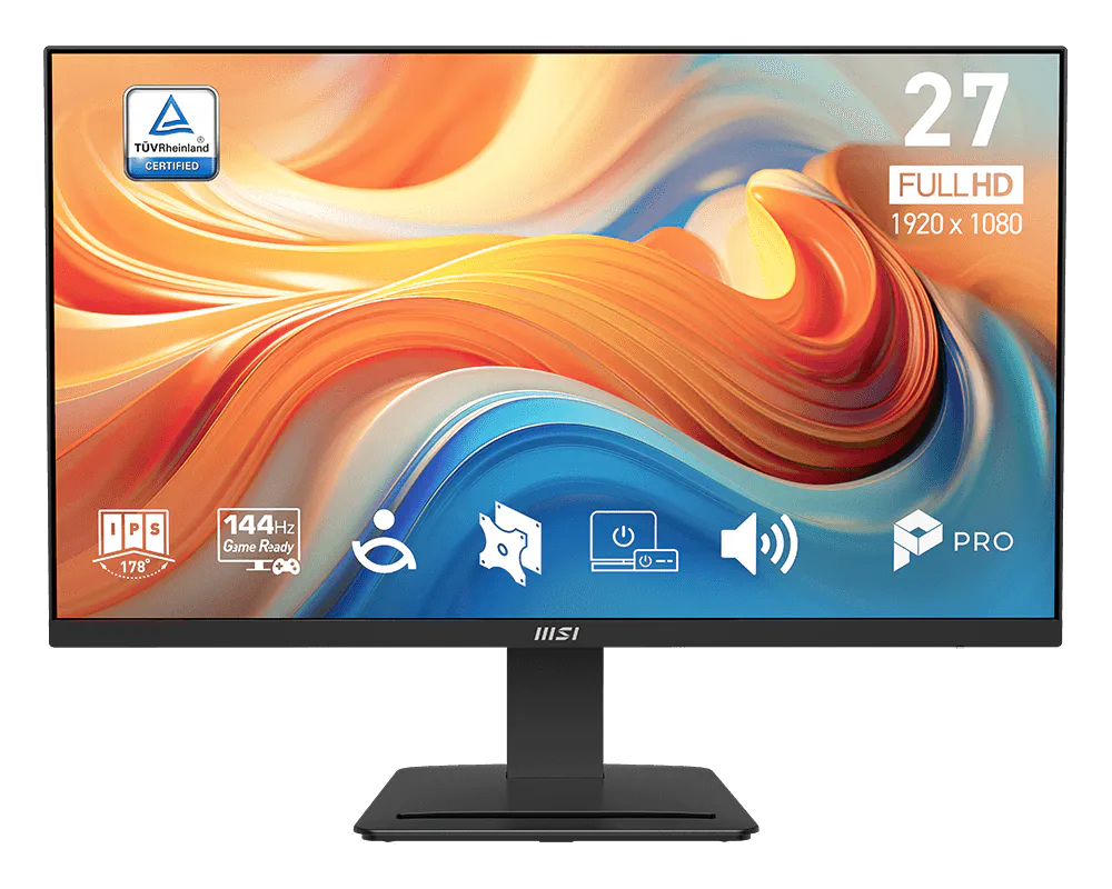 MSI Pro MP273DE E14A, 68,6 cm (27"), 1920 x 1080 Pixel, Full HD, LCD, 4 ms, Schwarz27" - 1920 x 1080 IPS - 144Hz - 16:9 - 250cd/m² - 1ms - 178°/178°