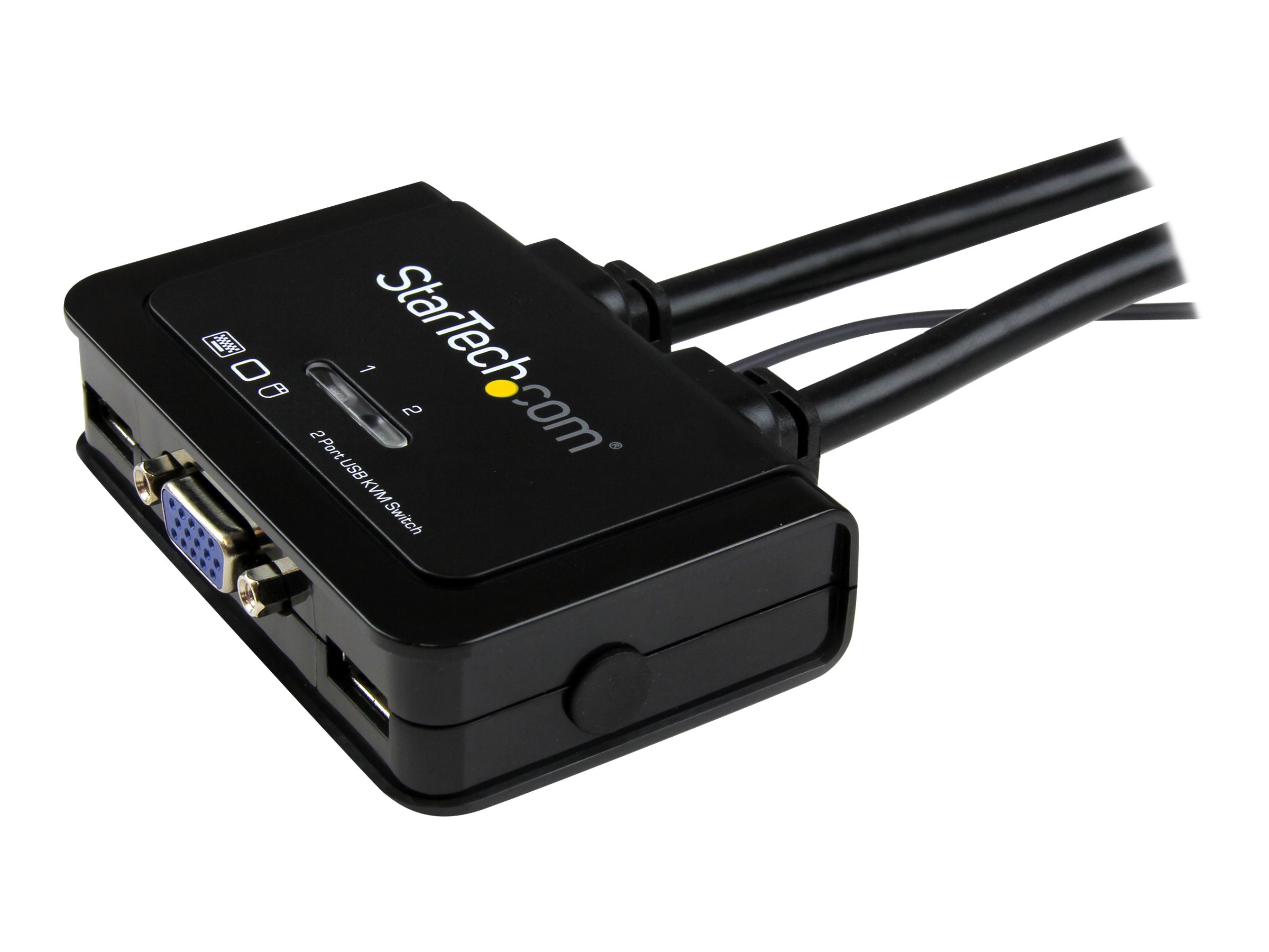 StarTech.com 2 Port VGA USB KVM Switch KabelVGA KVM Umschalter USB Powered mit Fernumschaltung - KVM-Switch - 2 x KVM port(s) - 1 lokaler Benutzer - Desktop