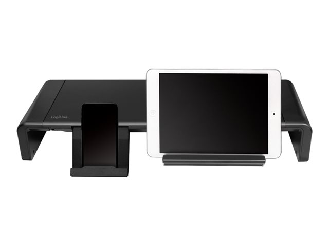 LogiLink Ergonomic riser - Aufstellung - fürLCD-Display / Notebook / Tablet - Metall - Kunststoff - Schwarz - Schreibtisch