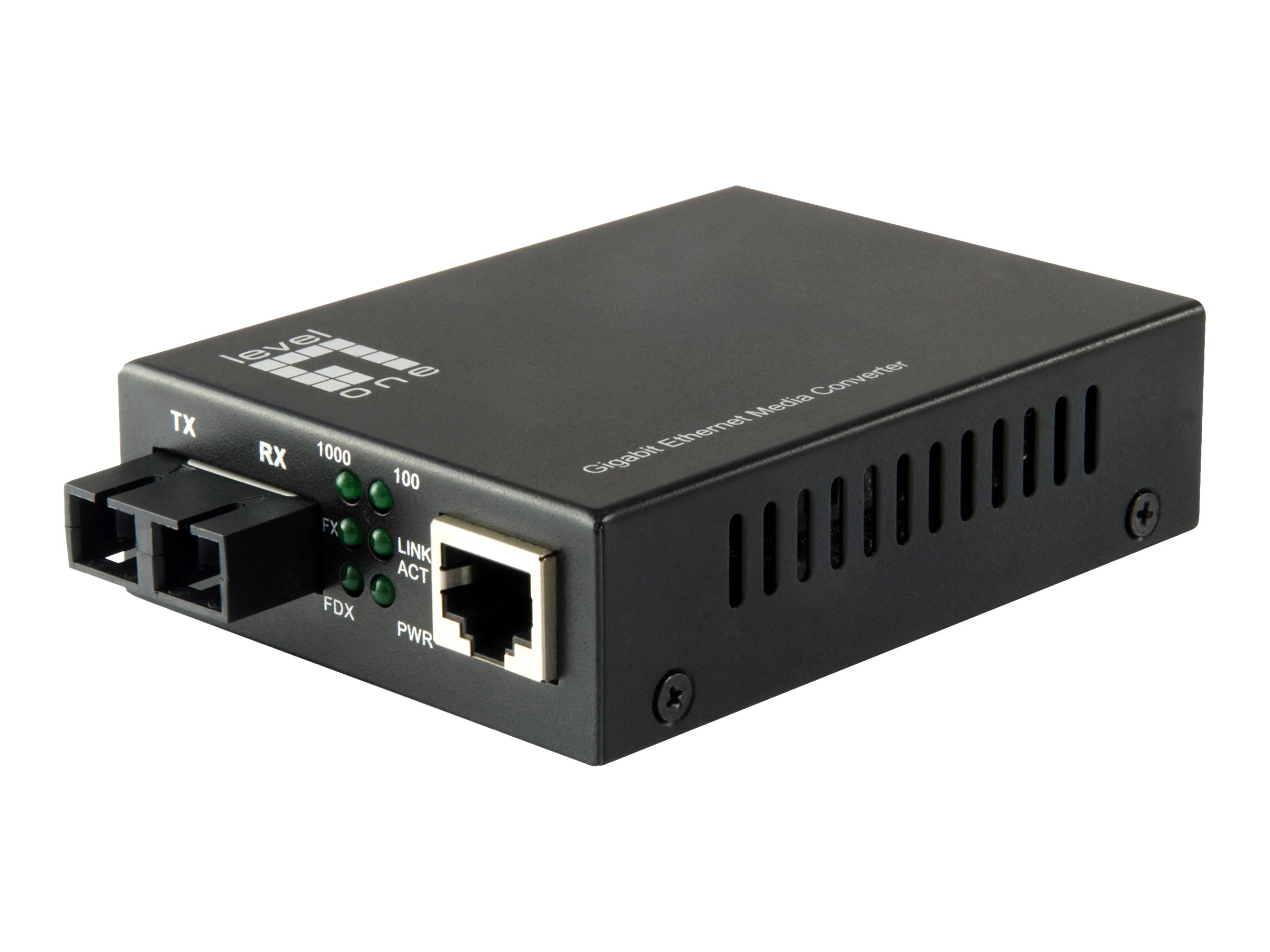 LevelOne GVT-2002 - Medienkonverter - GigE10Base-T - 1000Base-SX - 100Base-TX - 1000Base-T - RJ-45 / SC multi-mode - bis zu 20 km - 1310 nm