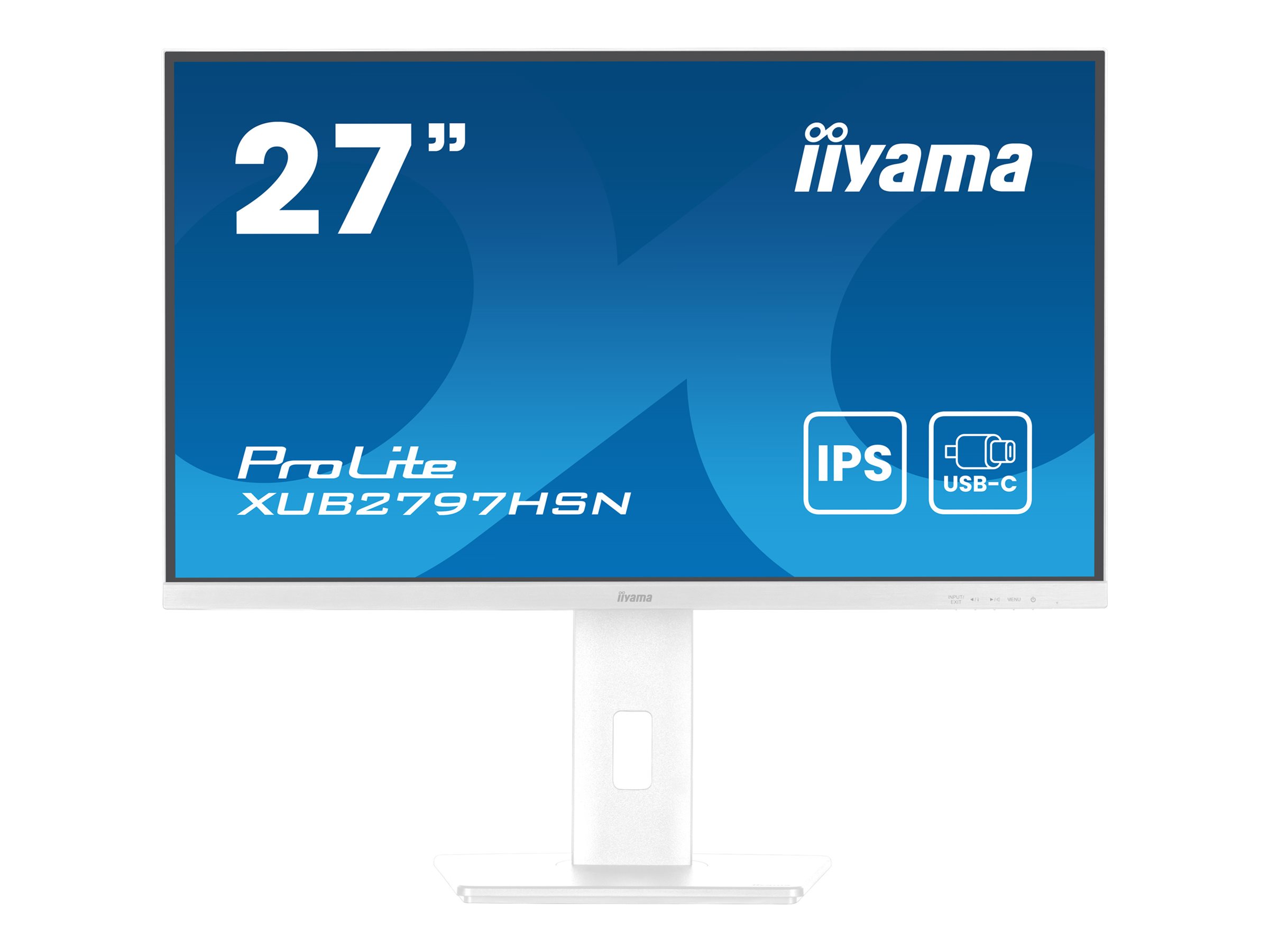 Iiyama ProLite XUB2797HSN-W2 - LED-Monitor - 68.5 cm (27")1920 x 1080 Full HD (1080p) @ 100 Hz - IPS - 300 cd/m² - 1000:1 - 1 ms - HDMI - DisplayPort - USB-C - Lautsprecher - weiß - Matte
