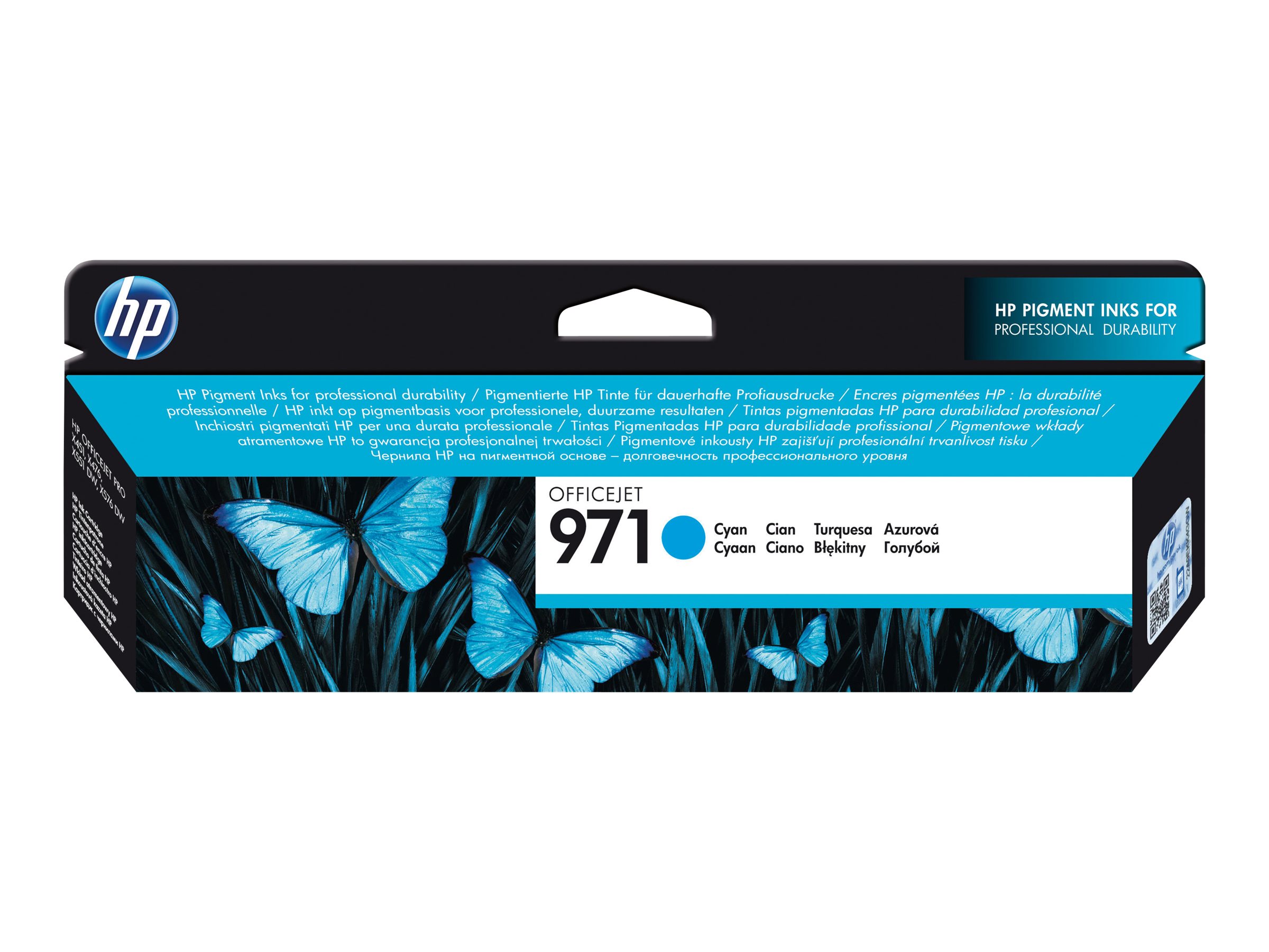 HP 971 - Cyan - original - Tintenpatrone - fürOfficejet Pro X451dn - X451dw - X476dn MFP - X476dw MFP - X551dw - X576dw MFP