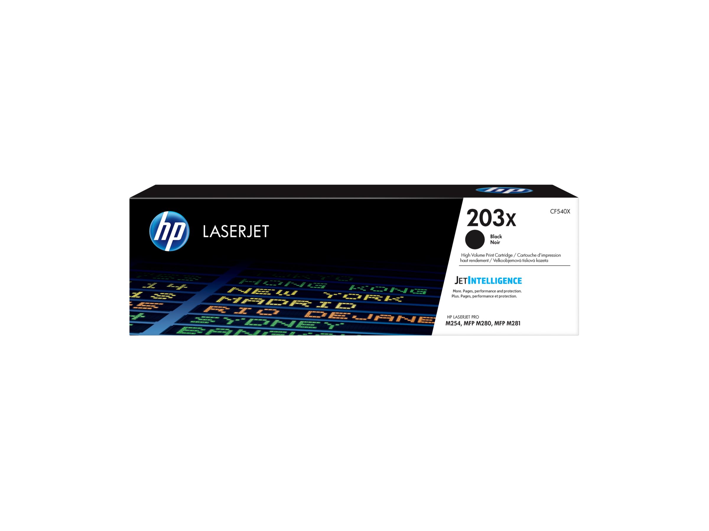 HP 203X - Hohe Ergiebigkeit - Schwarz - original - LaserJet - Tonerpatrone (CF540X)für Color LaserJet Pro M254dw - M254nw - MFP M280nw - MFP M281fdn - MFP M281fdw