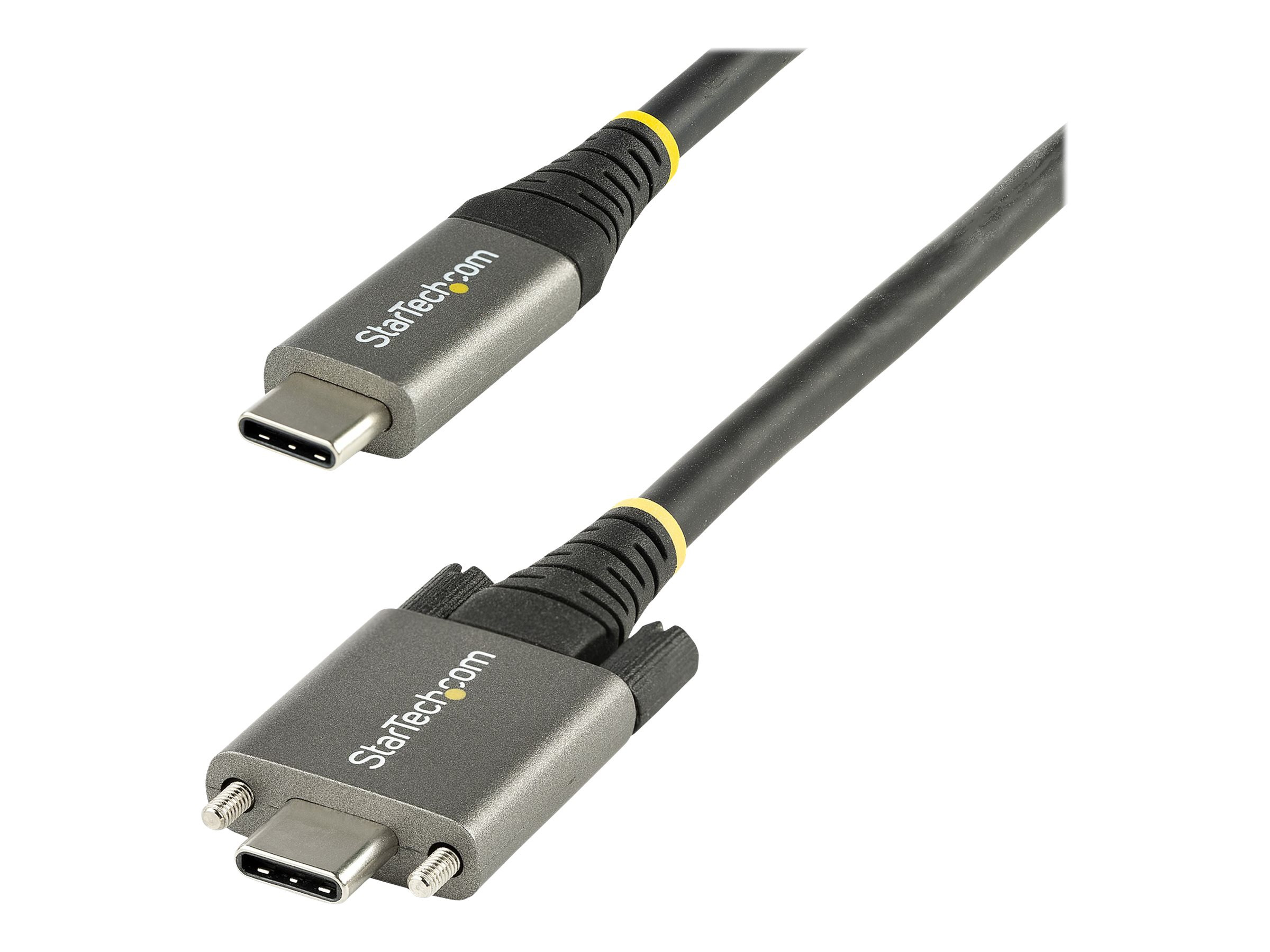 StarTech.com 50cm USB-C Kabel mit Schraubensicherung 10Gbit/s - USB 3.1/3.2 Gen 2 Typ-C Kabel - 100W (5A)Power Delivery Laden - DP Alt Modus - USB-C Kabel zum Laden/Synchronisieren (USB31CCSLKV50CM) -