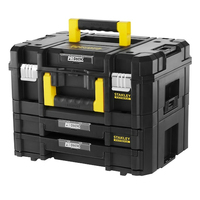 Black & Decker FATMAX TSTAK Combo Grosser Werkzeugkoffer inkl. Koffer mit 2 Schubladen, Werkzeugkasten, Kunststoff, Schwarz, Gelb, 18,8 l, Scharnier, 335 mm30kg - 7.5kg - 18.8L
