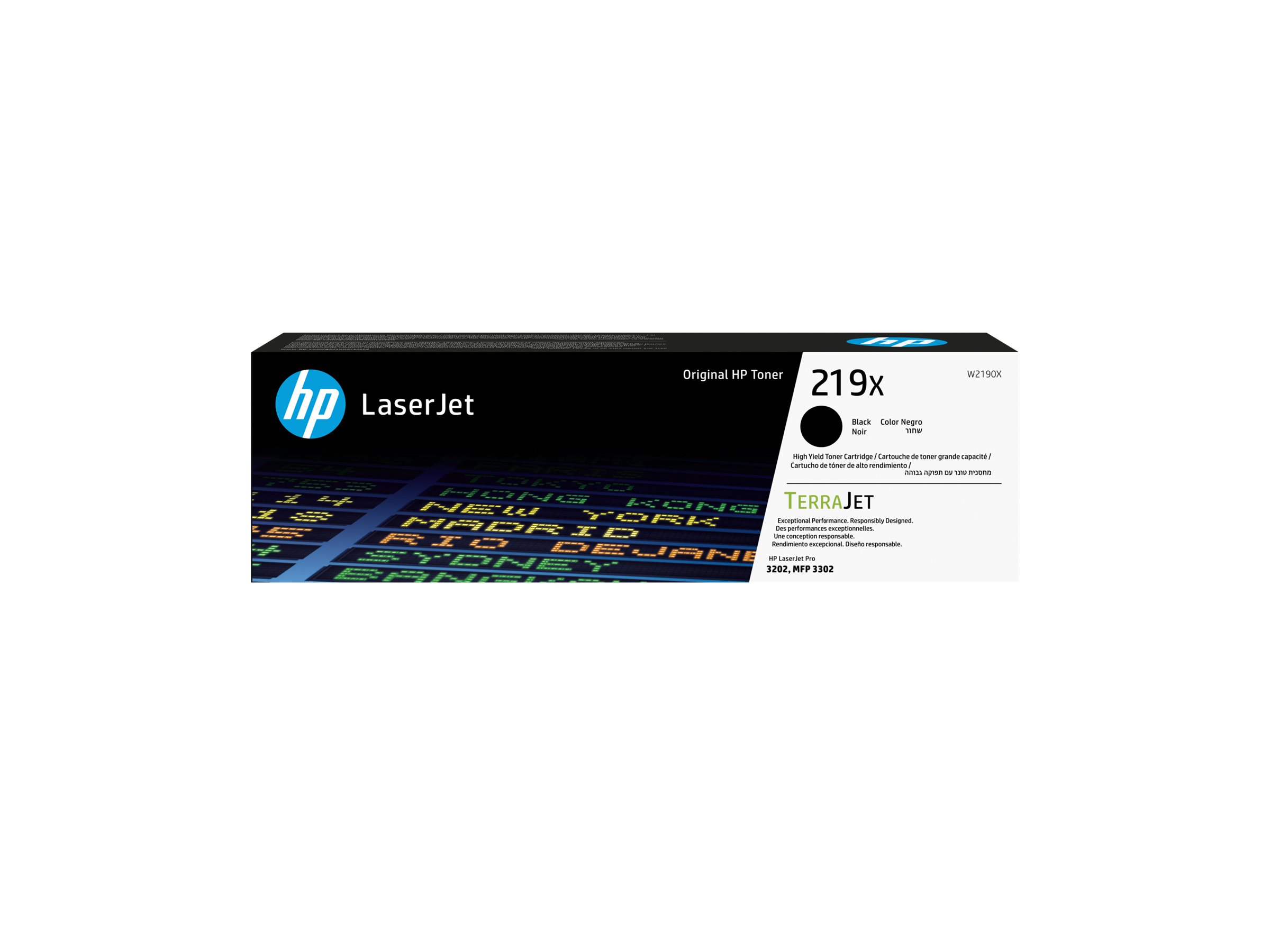 HP 219X - Hohe Ergiebigkeit - Schwarz - original - LaserJet - Tonerpatrone (W2190X)für Color LaserJet Pro MFP 3302fdn