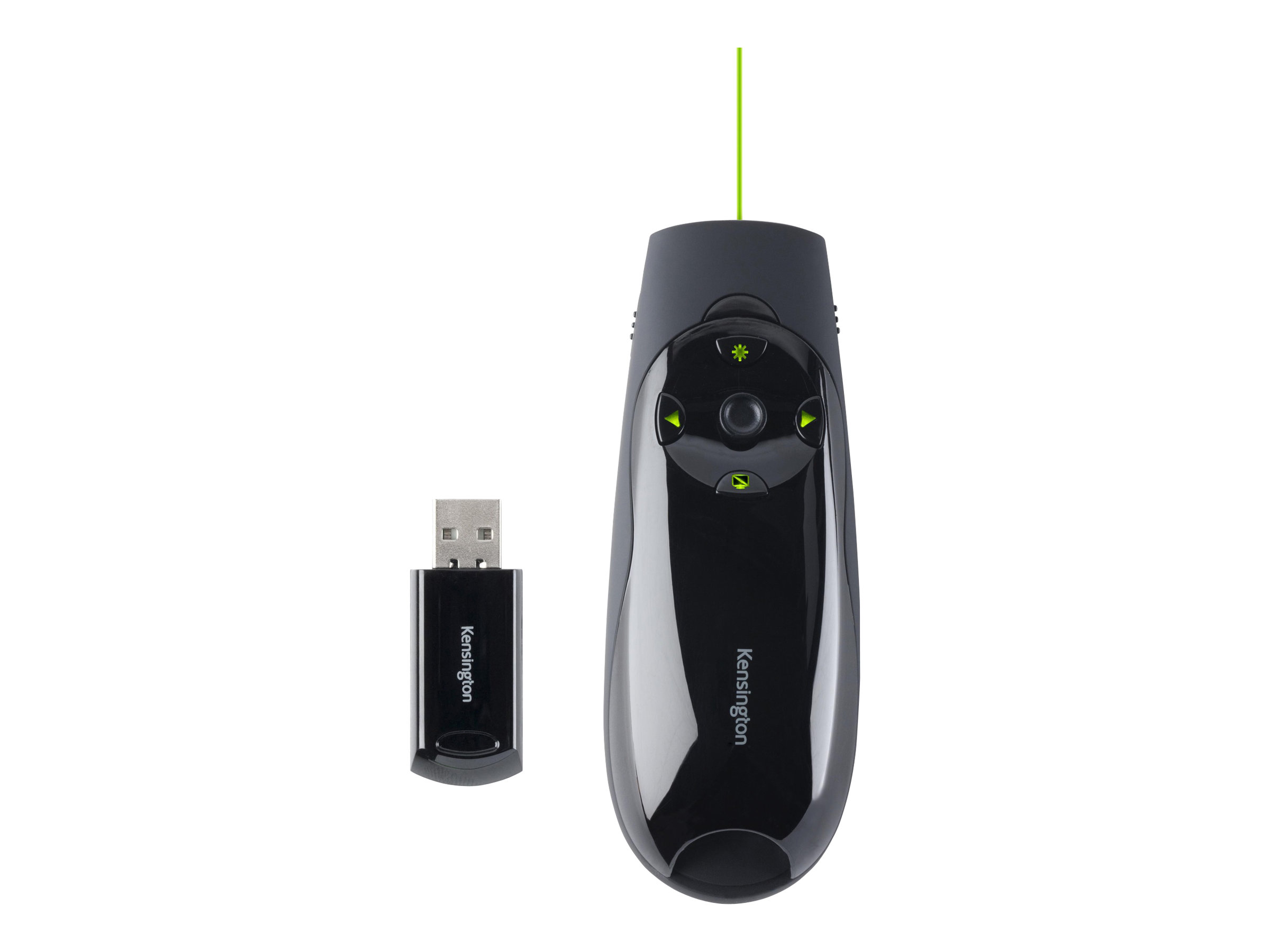 Kensington Presenter Expert Green Laser withCursor Control - Präsentations-Fernsteuerung - Radio - Schwarz
