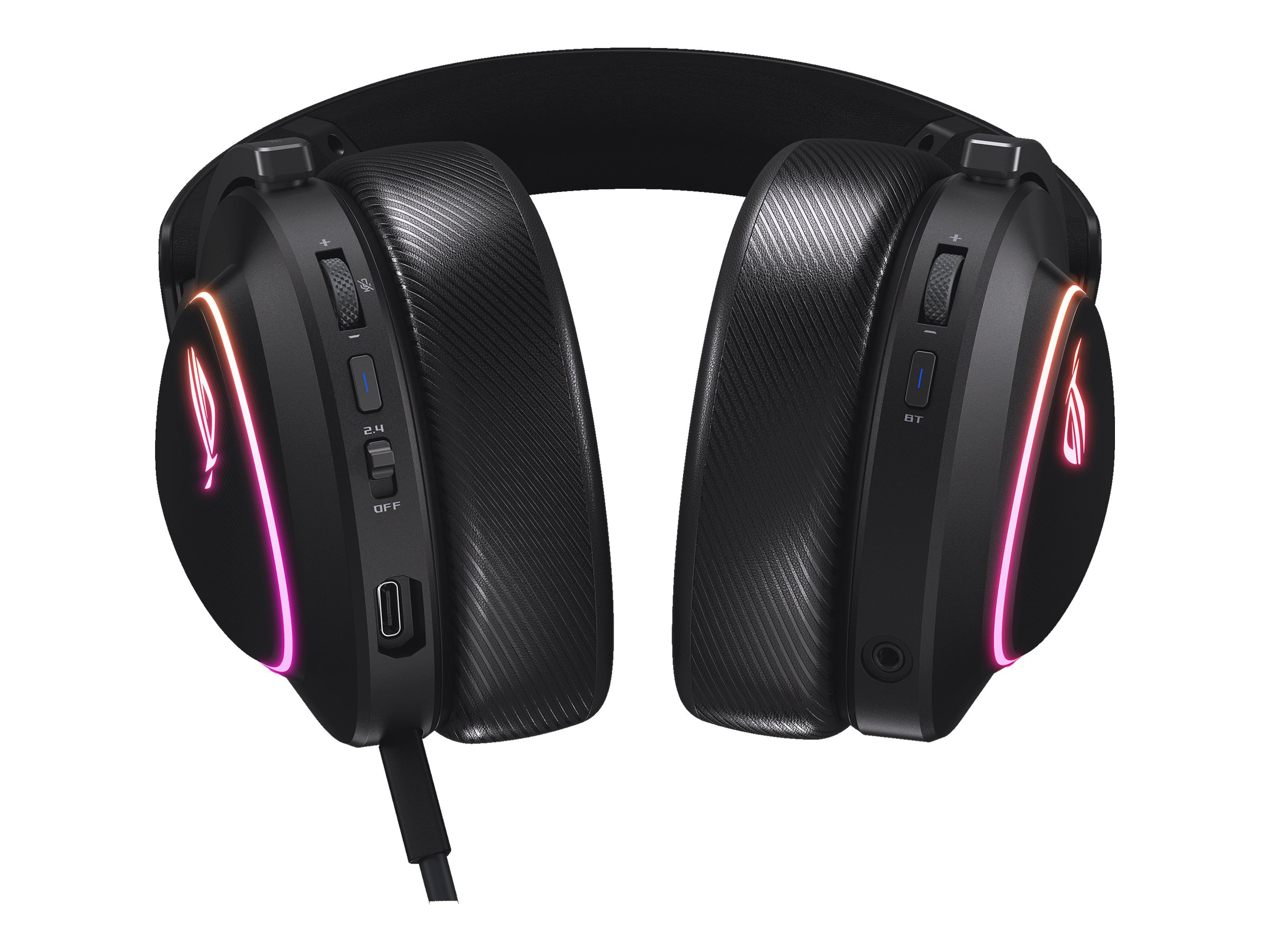 ASUS ROG Delta II - Headset - ohrumschließendBluetooth / 2,4 GHz Funkfrequenz - kabellos - 3,5 mm Stecker - Schwarz