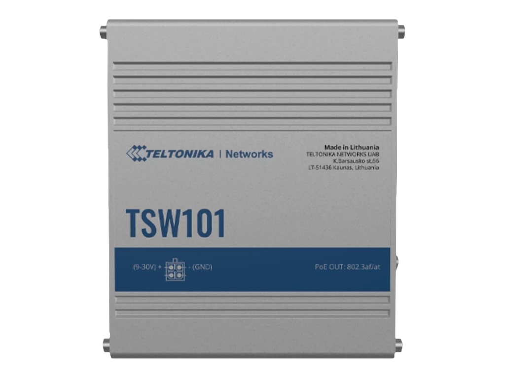 Teltonika TSW101 - Switch - 5 x 10/100/1000 -an DIN-Schiene montierbar - wandmontierbar - PoE+ - DC