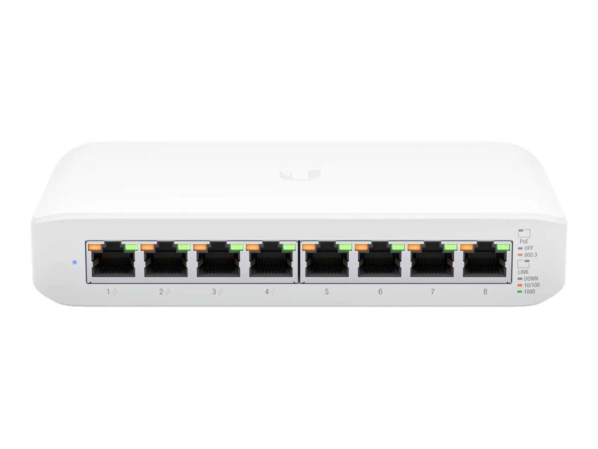 Ubiquiti UniFi Switch Lite 8 PoE, Managed, L2, Gigabit Ethernet (10/100/1000), Power over Ethernet (PoE), Wandmontage8-Port - HTTPS - Power over Ethernet - RJ-45 - Managed - Aut. Erkennung - Linux - M