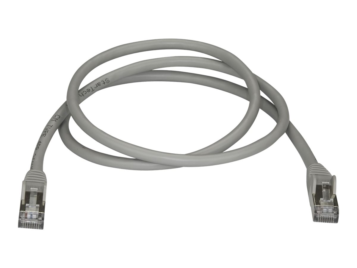 StarTech.com 10m CAT6A Ethernet Cable, 10 Gigabit Shielded Snagless RJ45 100W PoE Patch Cord, CAT 6A 10GbE STP Network Cable w/Strain Relief, Grey, UL Certified Wiring/TIA - Category 6A - 26AWG (6ASPA