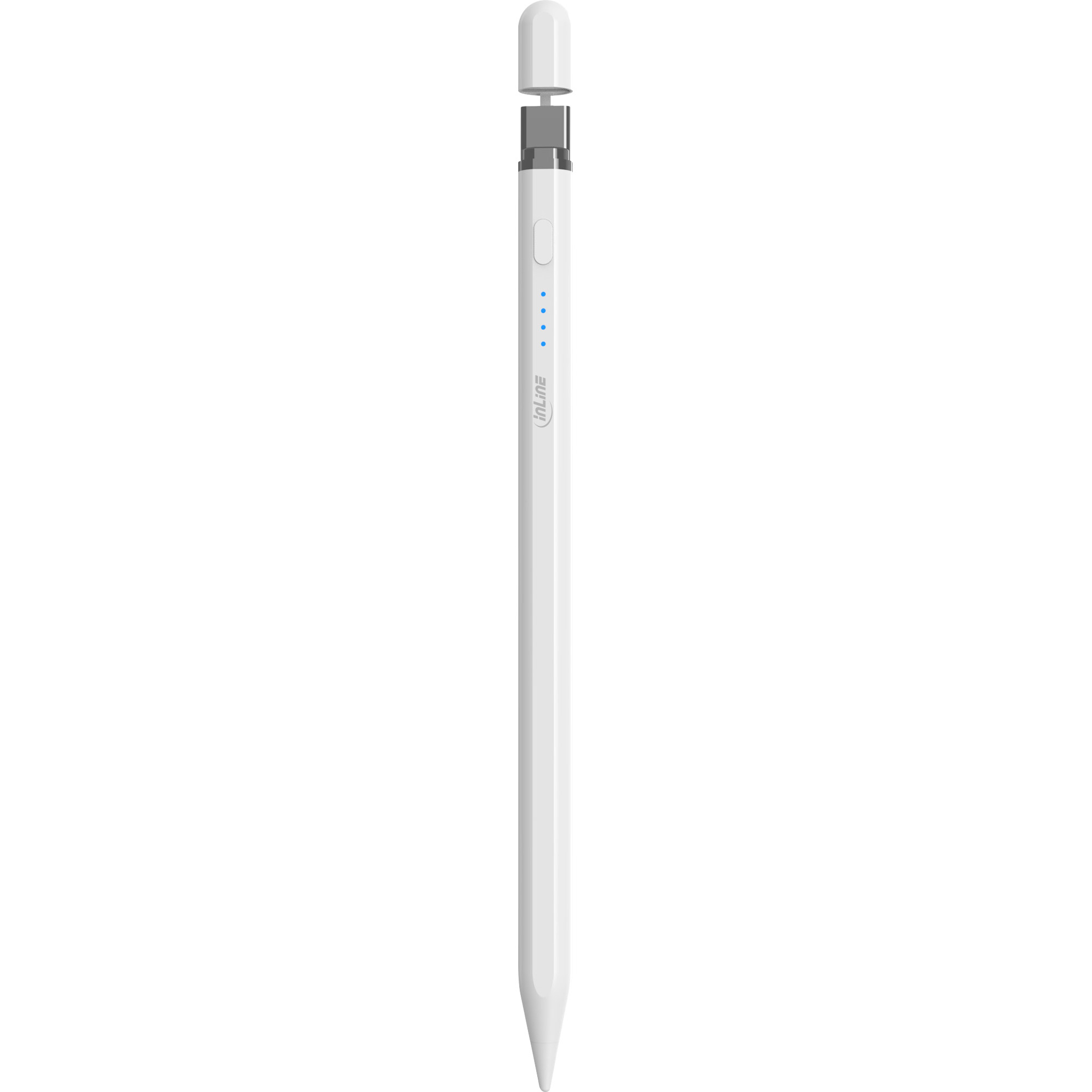 InLine Stylus - Tabletstift für Apple iPads - mit Akku - USB-C - weißHängebox