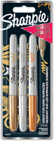 Dymo Sharpie 1986006, 3 Stück(e), Bronze, Gold, Silber, Feine Spitze, Bronze, Gold, Grau, Silber, Rund, 0,9 mm