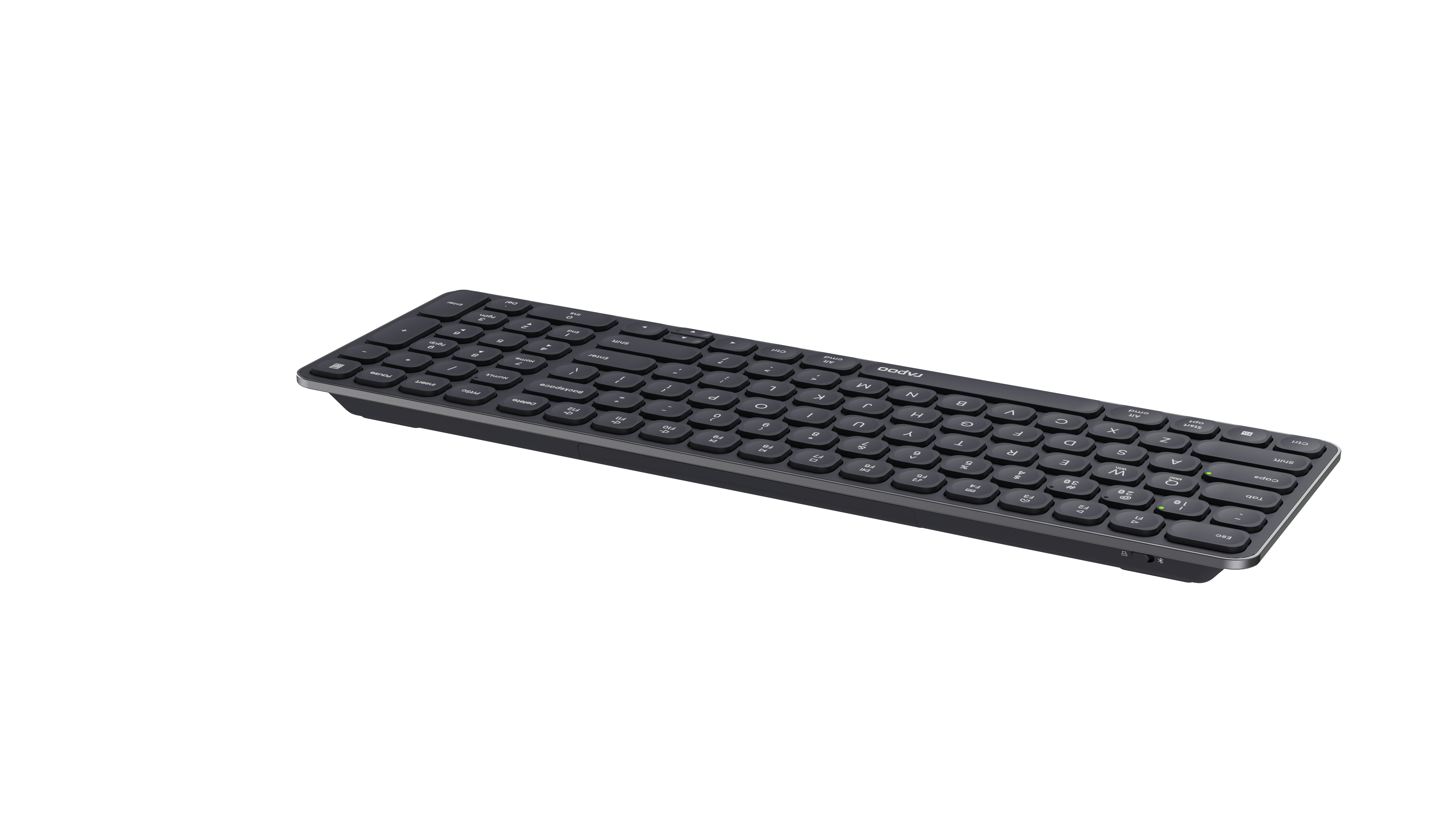 Rapoo E9310M, Volle Größe (100%), Kabellos, RF Wireless + Bluetooth, QWERTZ, Schwarz2.4 GHz - RF/Bluetooth - QWERTZ - 2.4 GHz - USB 3.0 - Numpad - Touchpad - Schwarz