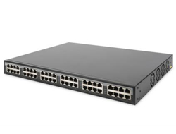 DIGITUS 24-Port 10G Ethernet PoE+ Injektor, 802.3at, 370 W10G Ethernet 24-Port PoE+ Injektor 24 Ports Eingang - 24 Ports Ausgang+ PoE