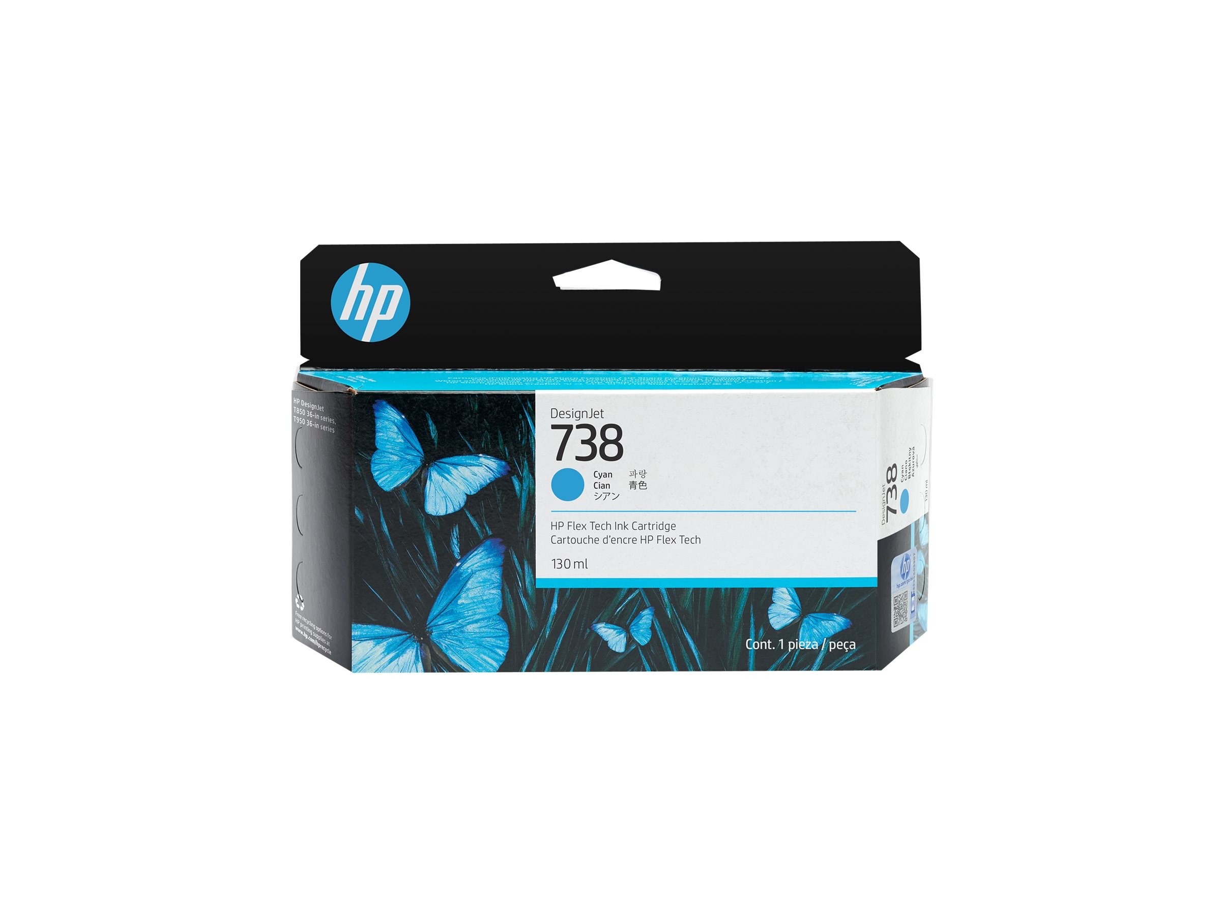 HP 738 - 130 ml - Cyan - original - DesignJetTintenpatrone - für DesignJet T950 - XT950