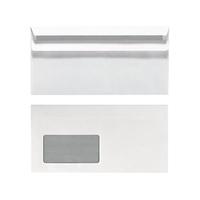 Herlitz 764746, DL (110 x 220 mm), Weiß, Papier, 75 g/m², 220 mm, 110 mmBriefumschlag DL selbstklebend mit Fenster weiß 100er Packung