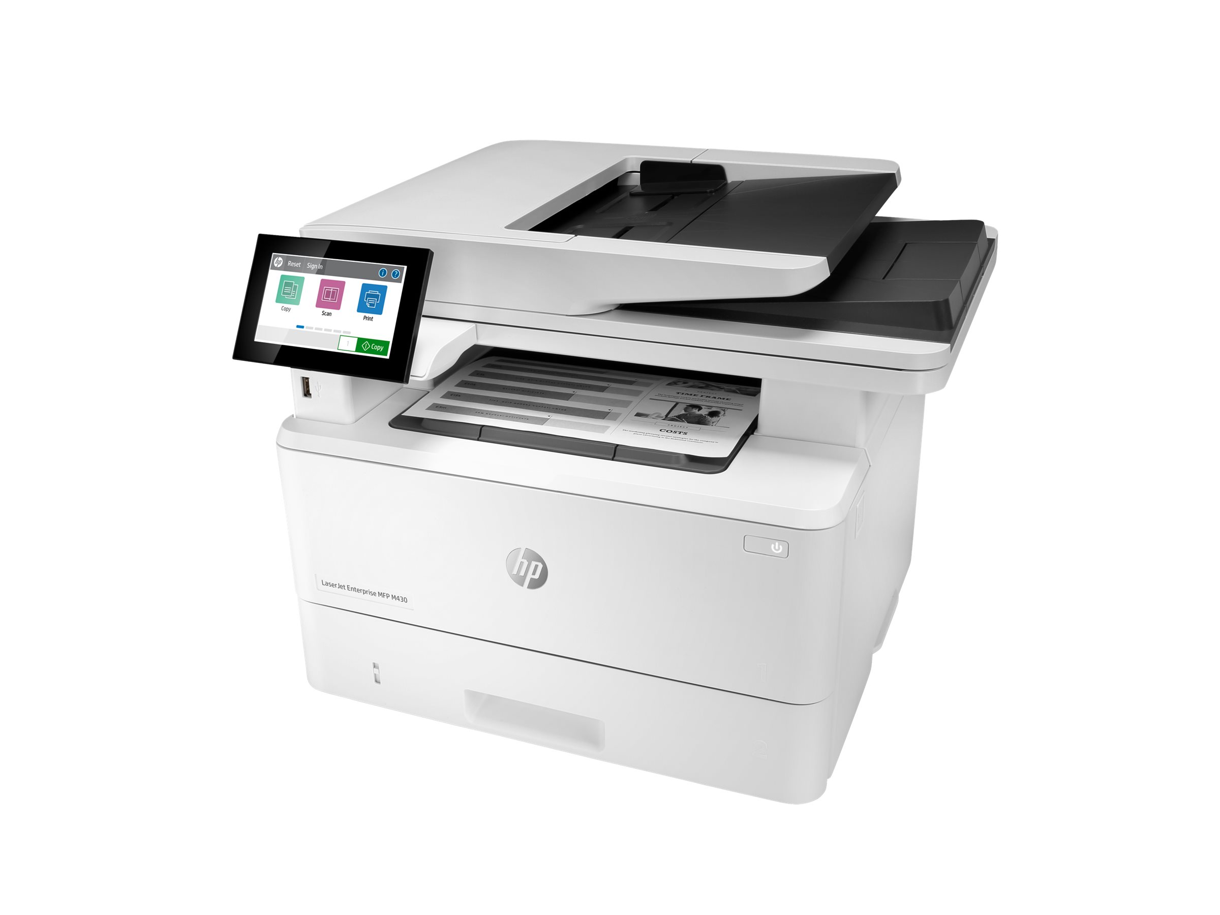 HP LaserJet Enterprise MFP M430f - Multifunktionsdrucker - s/w - Laser - 216 x 297 mm (Original)A4 (Medien) - bis zu 38 Seiten/Min. (Kopieren) - bis zu 40 Seiten/Min. (Drucken) - 350 Blatt - 33.6 Kbps