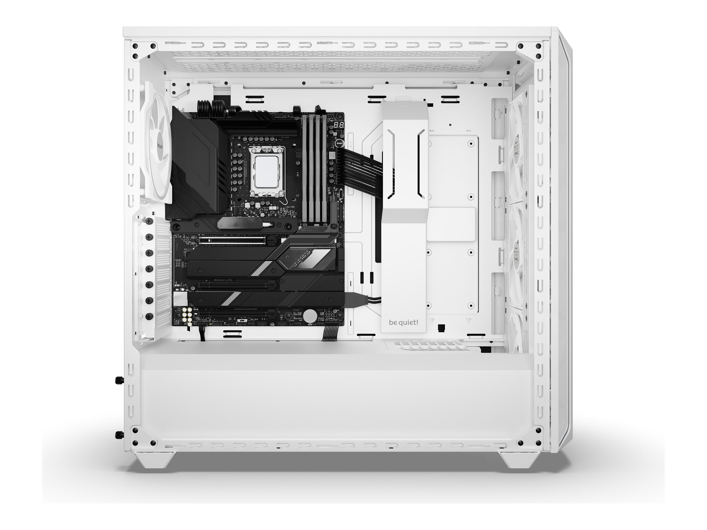 Be Quiet! SHADOW BASE 800 FX - Midi-Tower - E-ATX - Seitenteil mit Fenster (gehärtetes Glas)keine Spannungsversorgung (ATX / PS/2) - weiß - USB/Audio