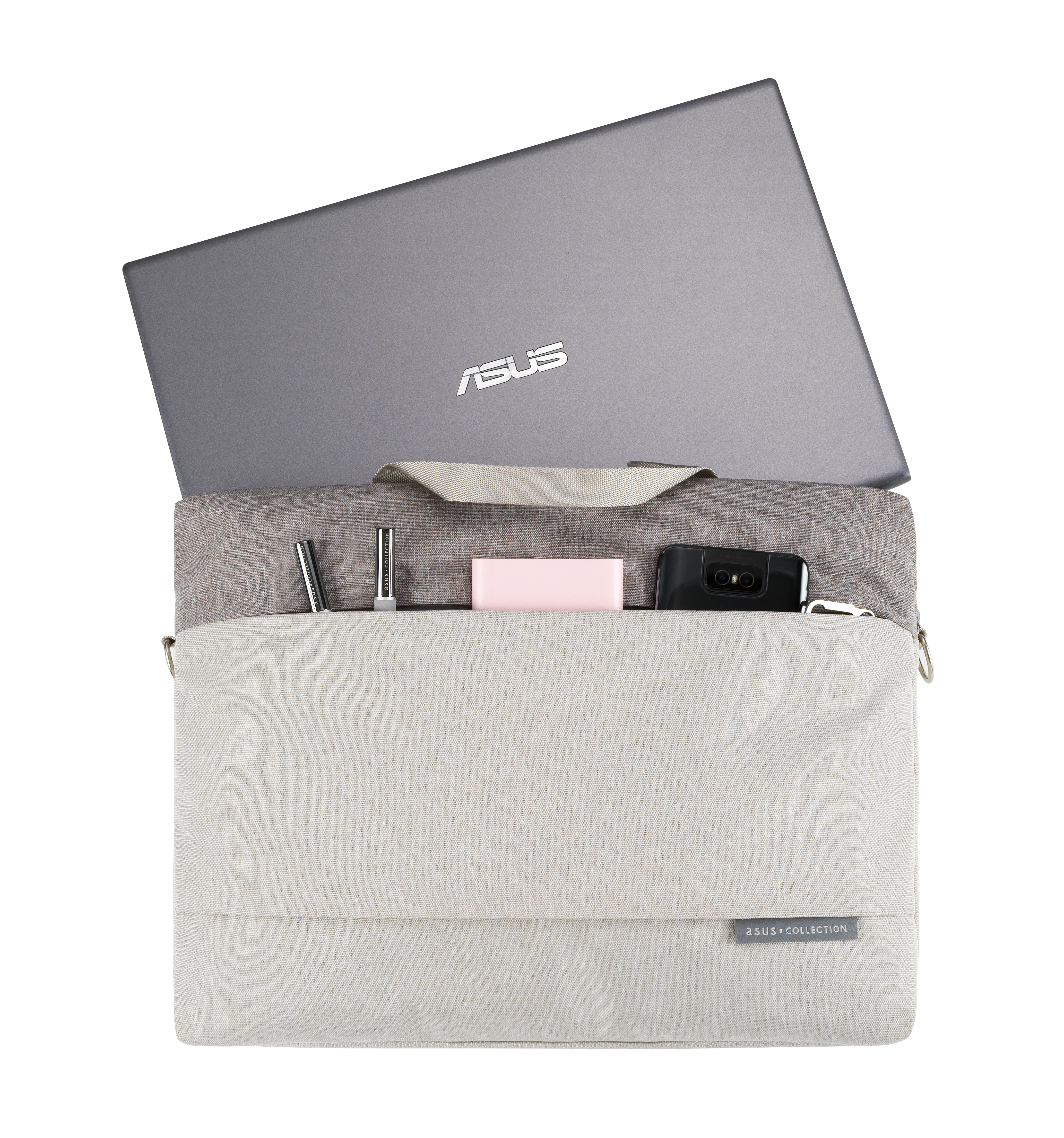 ASUS EOS 2 Carry Bag - Notebook-Tasche - 39.6 cm (15.6")Hafer - Hellgrau - für ASUSPRO P1; P2; P3; ExpertBook B9; P2