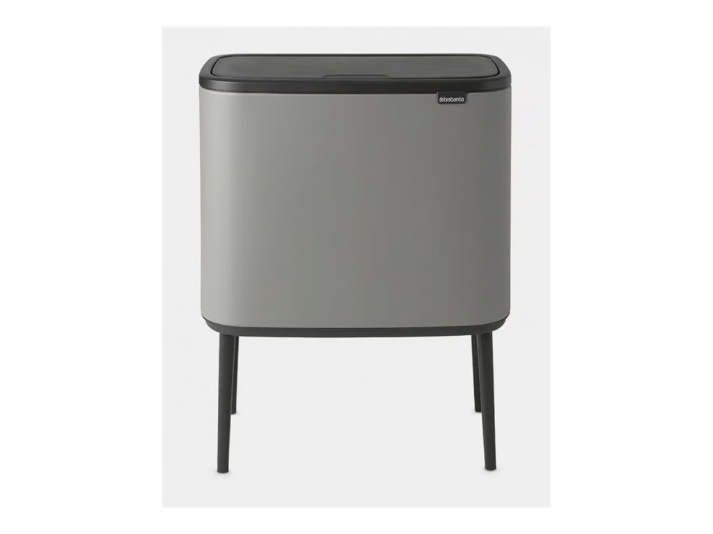 Brabantia Bo Touch Bin - Mülleimer - Klappdeckel33 L - Mülltrennung - Stahl - Mineral Concrete Grey