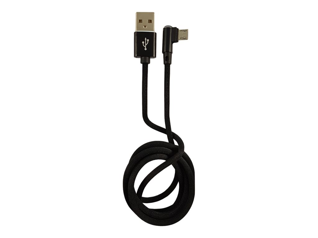 LC-Power USB-Kabel - USB (M) zu Micro-USB Typ B (M)gewinkelt - 2 A - 1 m - Schwarz
