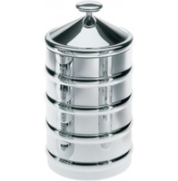 Alessi CB03, Behälter, Rund, 1,14 l, Edelstahl, Aluminium, Edelstahl, 110 mm