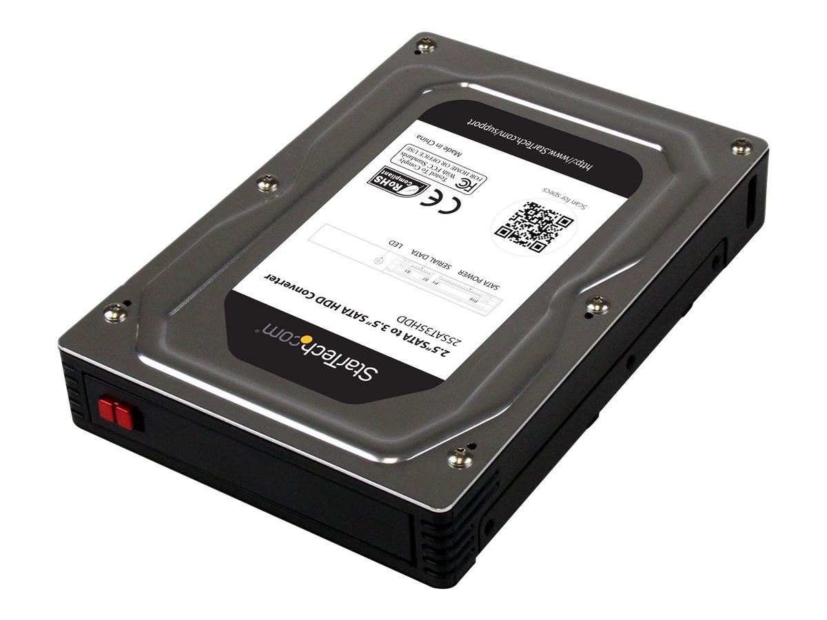 StarTech.com 2,5 auf 3,5 Aluminium SATA Festplattengehäuse für HDD/SSD bis 12,5mm - 6,4cm auf 8,9cm (2,5/3,5 Zoll)Festaplatten Adapter - Speichergehäuse - 2.5" (6.4 cm) - SATA 6Gb/s - SATA 6Gb/s - für
