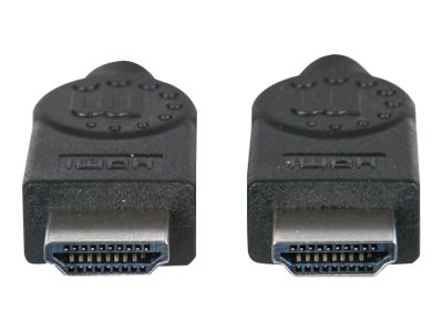 Manhattan HDMI Cable with Ethernet, 4K@30Hz (High Speed)1m - Male to Male - Black - Ultra HD 4k x 2k - Fully Shielded - Gold Plated Contacts -  - Polybag - Hohe Geschwindigkeit - HDMI-Kabel mit Ethern