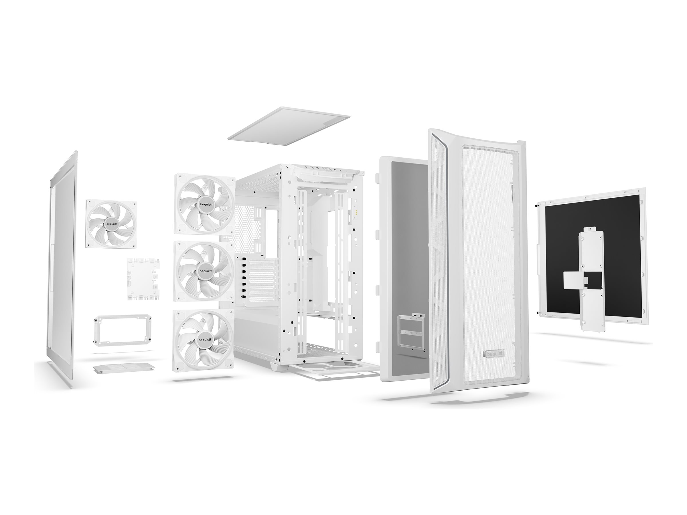 Be Quiet! SHADOW BASE 800 FX - Midi-Tower - E-ATX - Seitenteil mit Fenster (gehärtetes Glas)keine Spannungsversorgung (ATX / PS/2) - weiß - USB/Audio