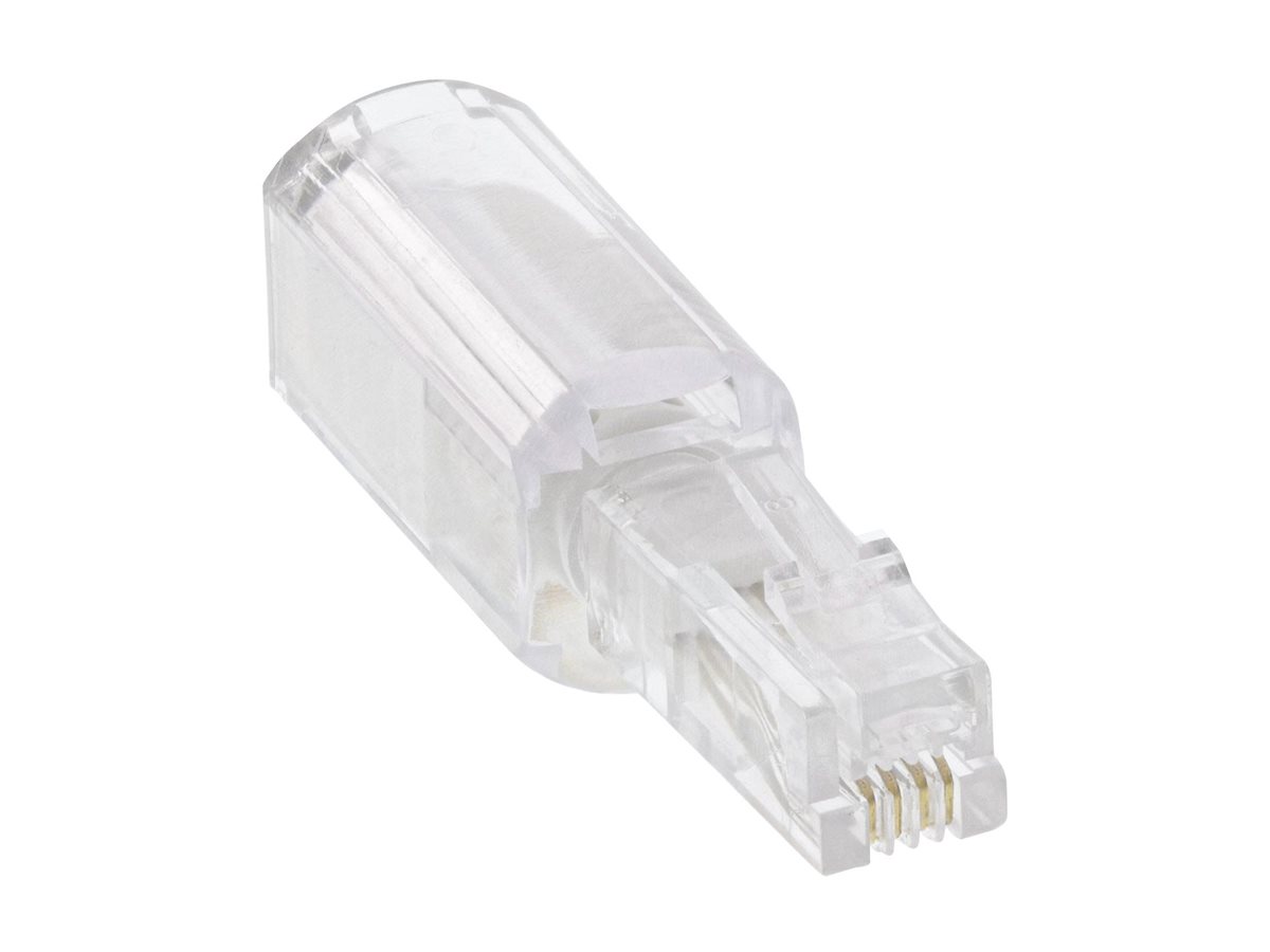 InLine Twist-Stop - Entwirrer für Kabel von Telefonhörer - schmale kurze Bauformzu RJ-10 (M) - durchsichtig