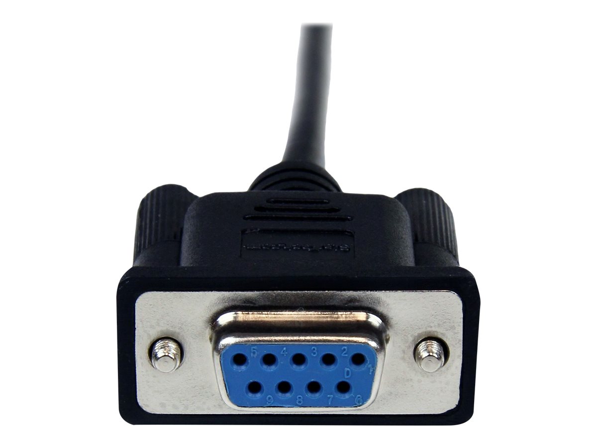 StarTech.com 2m Seriell DB9 RS-232 Nullmodemkabel - Schwarz - Stecker/Buchse - 9 Pin Null Modem Kabel - Nullmodemkabel - DB-9 (W)zu DB-9 (M) - 2 m - Schwarz - für P/N: 1P3FPC-USB-SERIAL - ICUSB2321F -