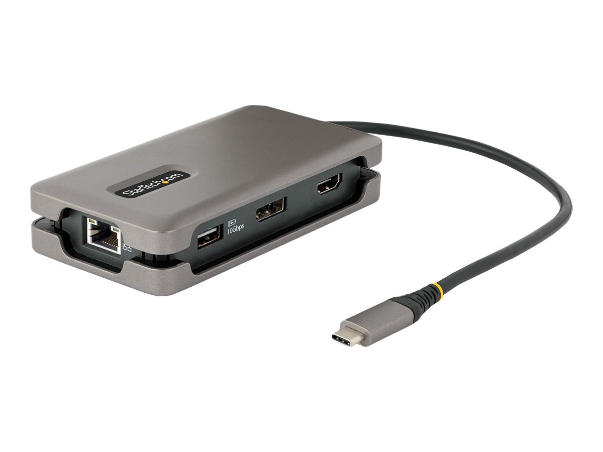 StarTech.com USB-C Multiport Adapter, 4K 60Hz HDMI/DP - USB C Hub - 100W PD - Dockingstation - USB-C - HDMI - DP - 1GbE - 16 Watt