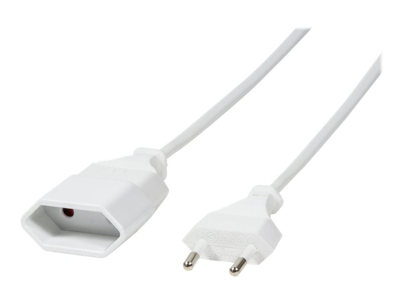 LogiLink Spannungsversorgungs-Verlängerungskabel - Eurostecker (W)zu Eurostecker (M) - 2 m - weiß