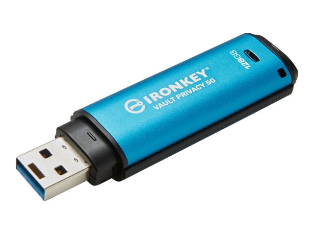 Kingston IronKey Vault Privacy 50 Series - USB-Flash-Laufwerkverschlüsselt - 128 GB - USB 3.2 Gen 1 - TAA-konform