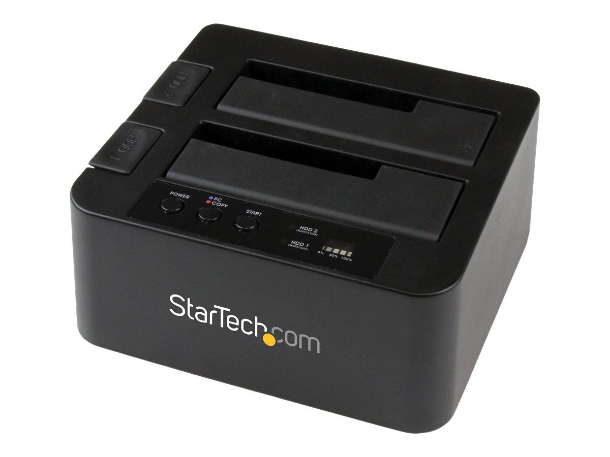 StarTech.com Dual-Bay Festplatten-Kopierer, USB 3.0  / eSATA Cloner/Dock - Speicher-Controller mit Netzanzeige - 2.5", 3.5" (6.4 cm, 8.9 cm)SATA 6Gb/s - USB 3.0 - Schwarz - für P/N: SVA12M5NA