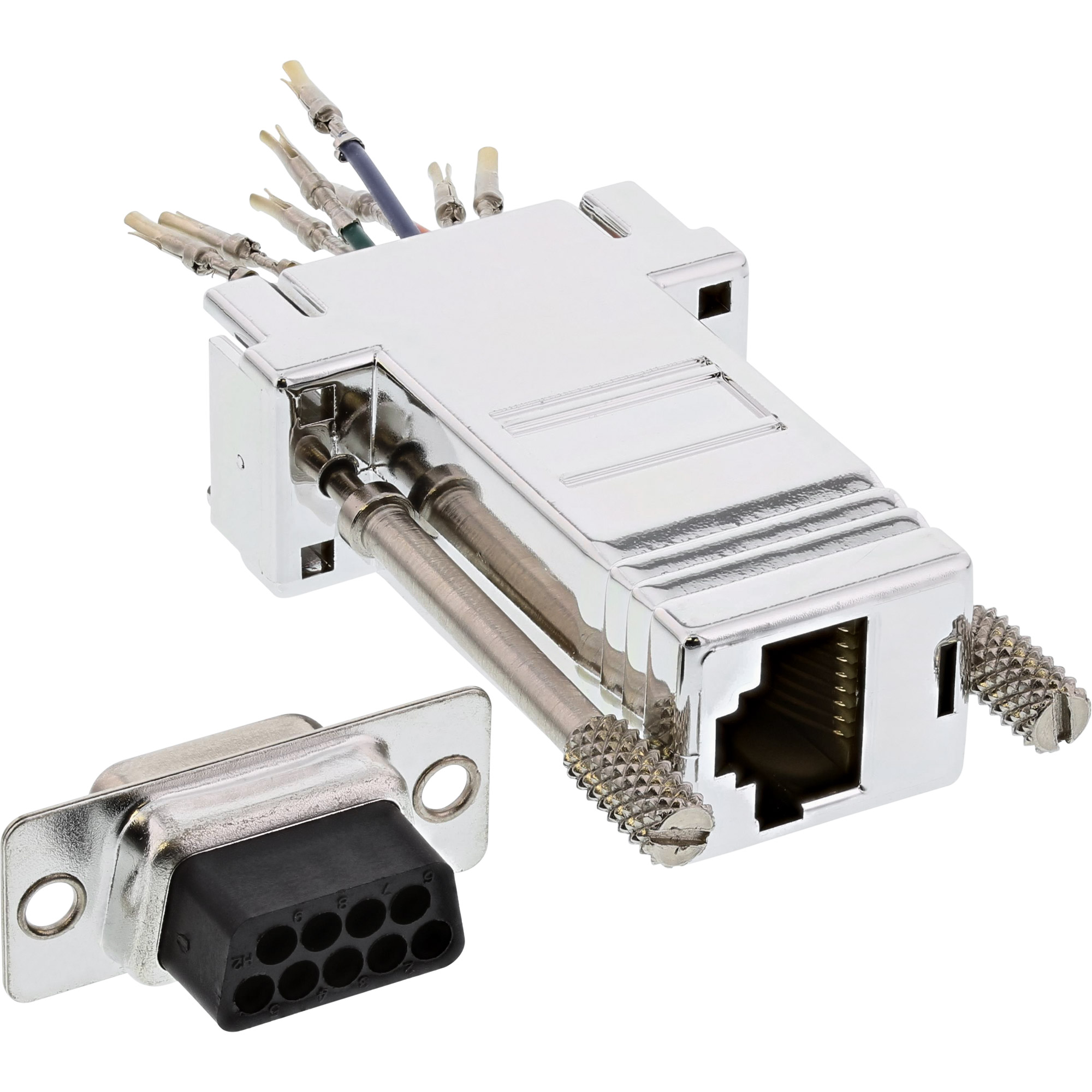 InLine Adapter - 9pol Sub D Buchse an RJ45 Buchse - metallisiertAdapter - 9pol Sub D Buchse an RJ45 Buchse - metallisiert