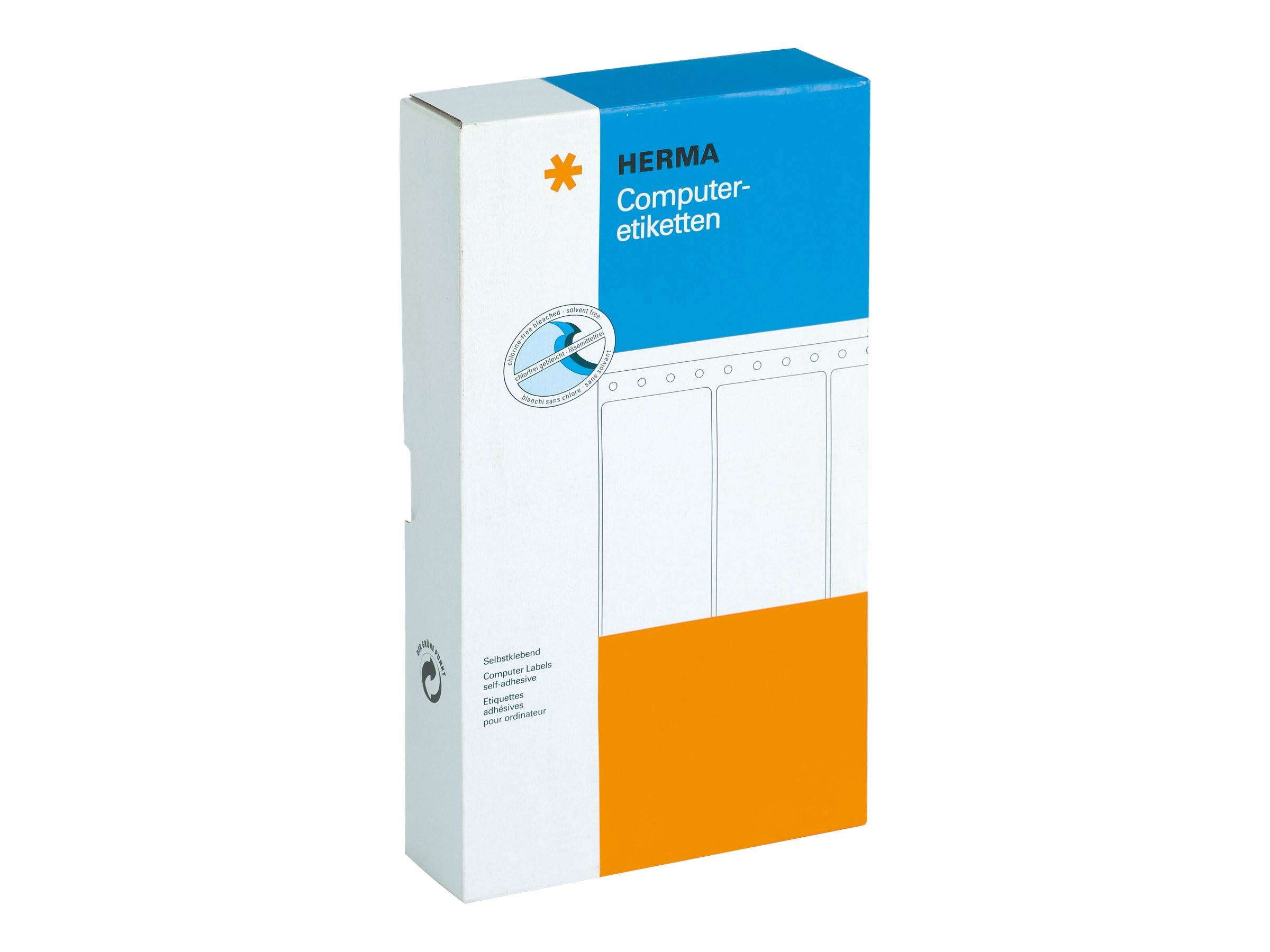HERMA Computer labels - Papier - matt - permanentselbstklebend - perforiert - weiß - 147.32 x 99.2 mm 1000 Etikett(en) kontinuierliches Endlosetiketten